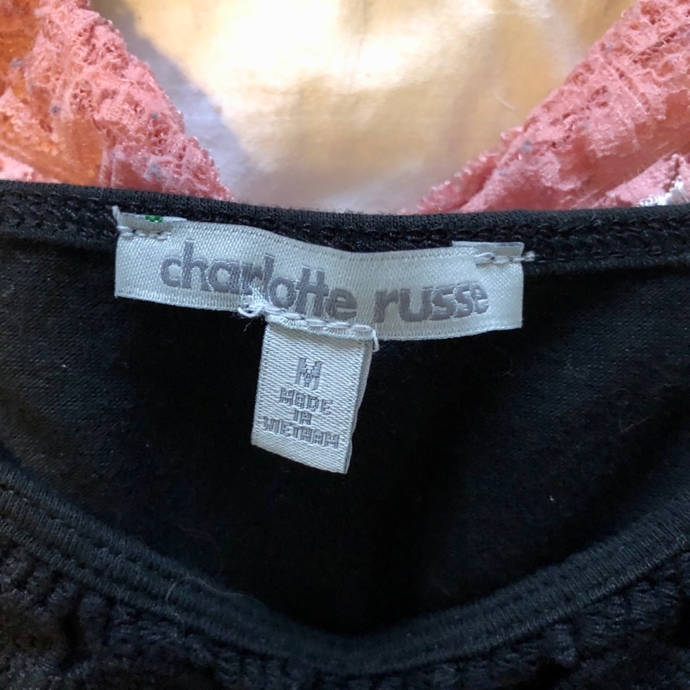 Charlotte Russe Black Crochet Crop Top - Picture 4 of 4